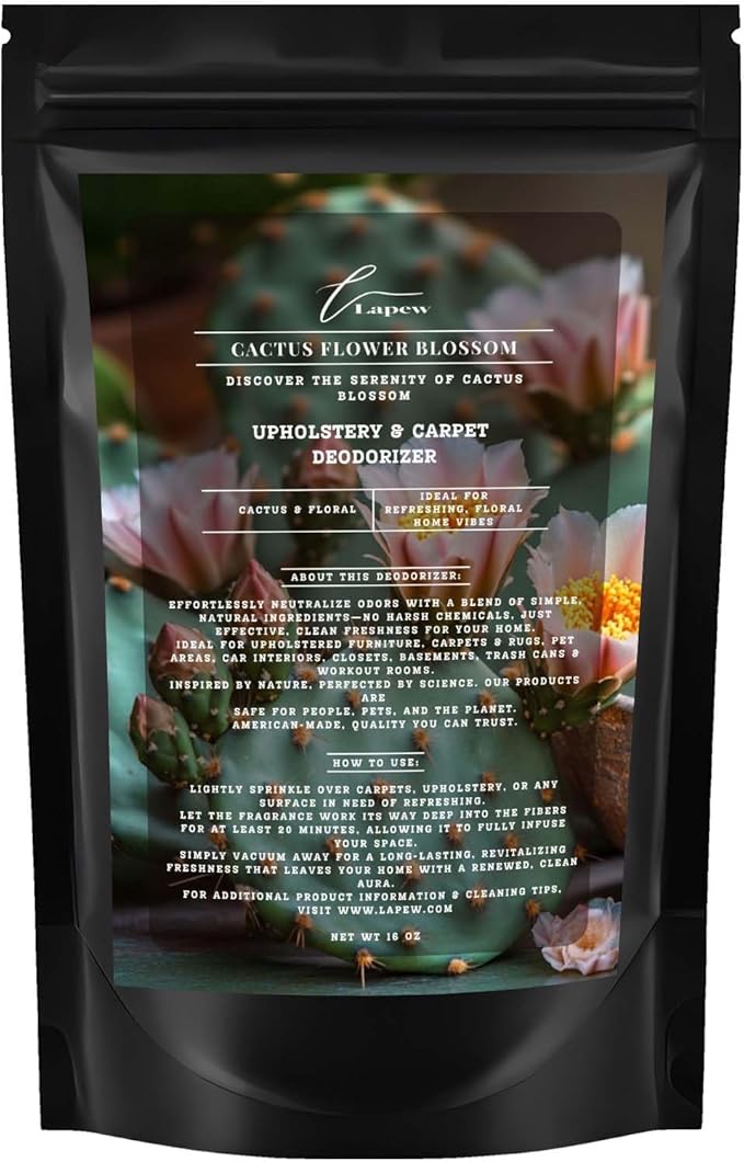Cactus Flower Blossom Carpet Freshener Powder: Powerful Odor Eliminator for Home, Upholstery Deodorizer, Carpet Deodorizer, Pet Urine, Cat Litter Box - Cactus Flower Blossom Fragrance.-PawvioPets