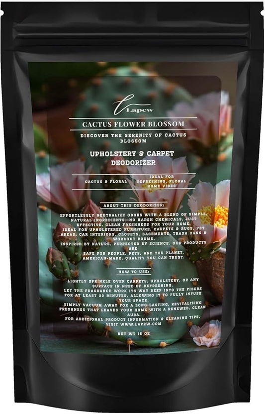 Cactus Flower Blossom Carpet Freshener Powder: Powerful Odor Eliminator for Home, Upholstery Deodorizer, Carpet Deodorizer, Pet Urine, Cat Litter Box - Cactus Flower Blossom Fragrance.-PawvioPets