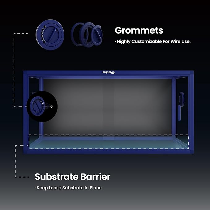 50 Gallon Bearded Dragon Tank, Reptile Enclosure for Easy Maintenance, Front Opening Reptile Tank with Top Screen Ventilation & Glass Sliding Door 36''x18''x18''-PawvioPets