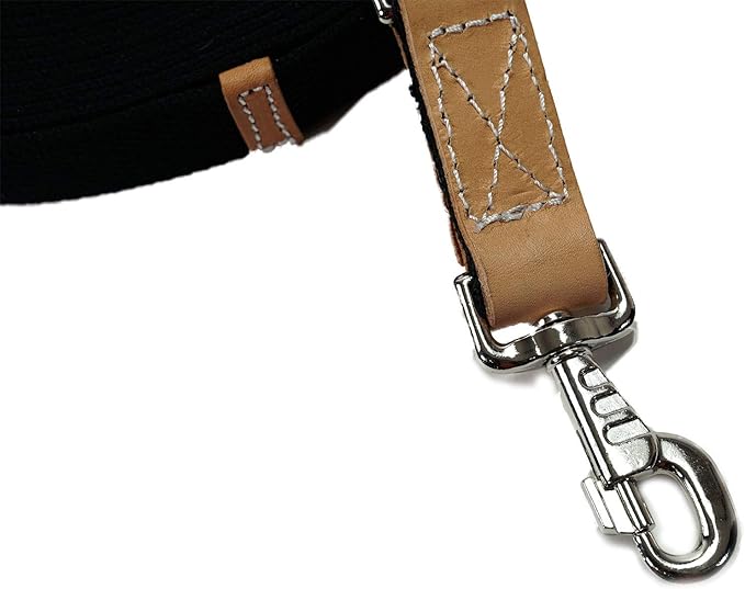 35' Flat Cotton Web Lunge Line with Bolt Snap & Rubber Stop - by Southwestern Equine (35', Black)-PawvioPets