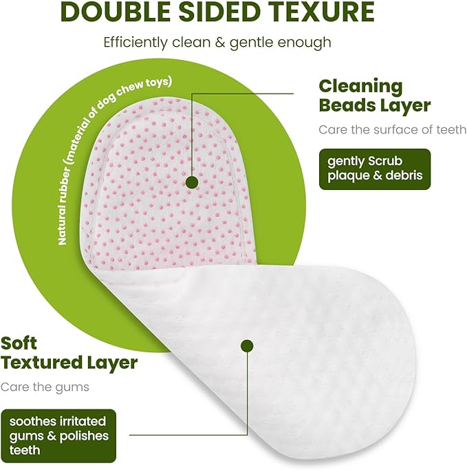 Dog Teeth Cleaning Wipes, Fresh Breath Pet Dental Finger Wipes for Dogs & Cats, Dog Dental Wipes Teeth Wipes, Lick-Safe Pet Toothbrus for Easy Removal of Tartar Buildup, Unscented, 50 PCS-PawvioPets