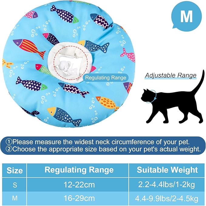 Cat Cone Collar Soft Cute Adjustable Cat Donut Recovery Collar Elizabethan Cats Cones to Stop Licking Comfortable Anti-Bite Neck Cone for Pet Kittens After Surgery-PawvioPets