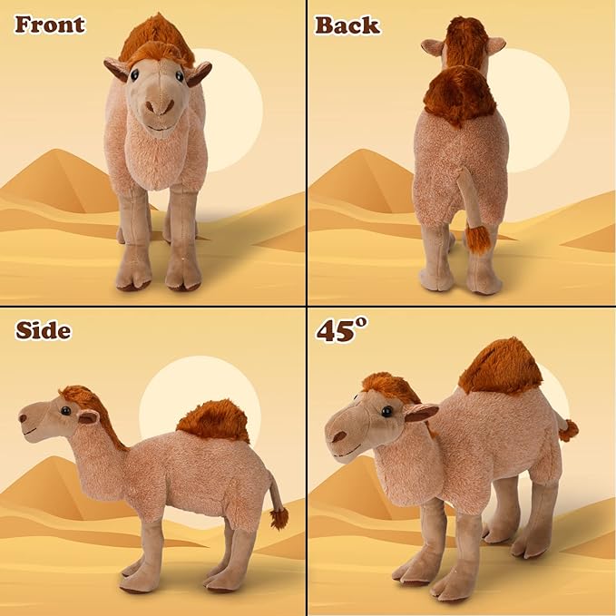 Camel Plush Toy, Stuffed Animal Plushie Doll, Soft Fluffy Like Real Desert Animals Hugging Toy - Present for Every Age & Occasion-PawvioPets