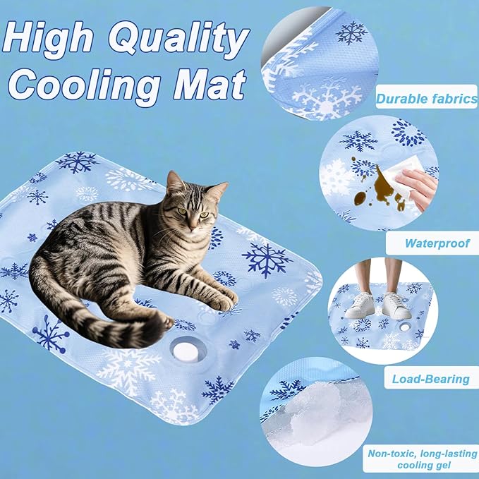 Dog Cooling Mat, Cooling Mat for Dogs & Cat, Provides Instant Relief for Small, Medium, Large Dogs, Washable, Non-Slip Design, Perfect for Hot Summer Days to Keep Pets Comfortable(M 19.6''*23.6'')-PawvioPets