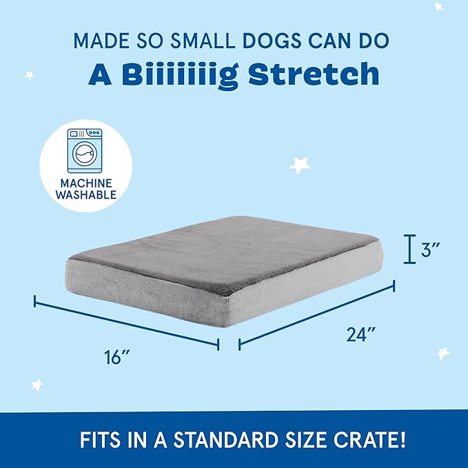 Barkbox Orthopedic Dog Bed with Memory Foam, Premium Comfort for Dogs and Puppies, Dog Bed for Joint Relief and Restful Sleep, Durable and Easy to Clean - Grey, Small-PawvioPets