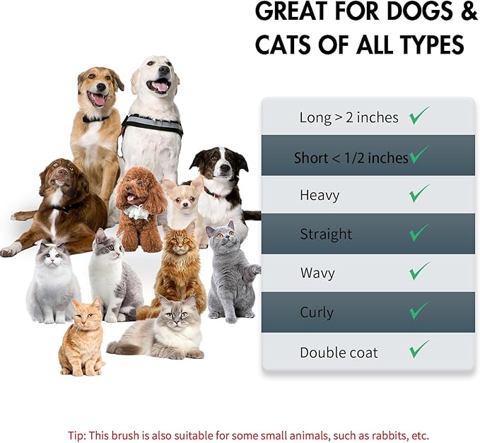 Dog Self Cleaning Slicker Brush for Shedding, Ideal for Short Long Haired Dogs, Including Cat. Removes Loose Fur, Undercoat, Mats, Tangled Hair. Suit for Large Medium Small Animal, Black-PawvioPets