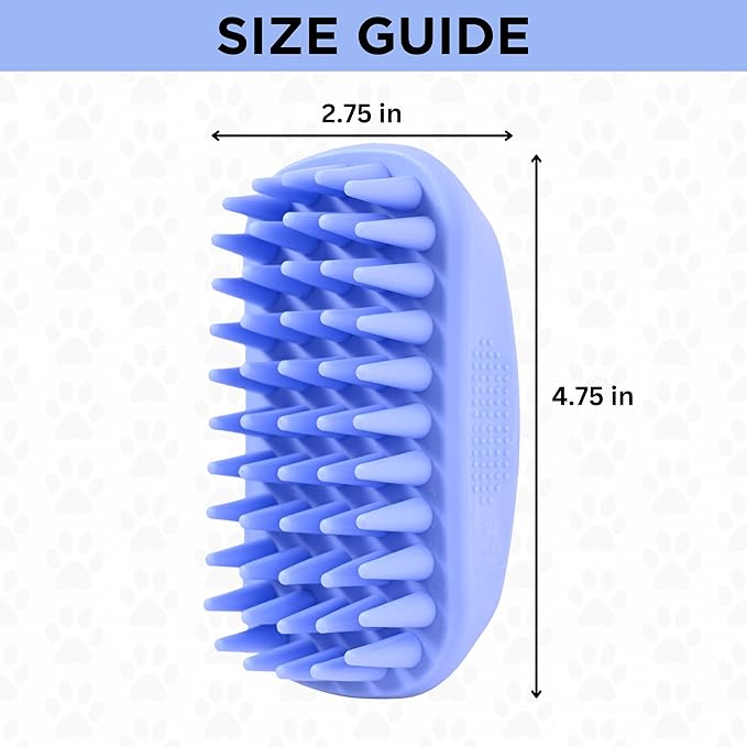 Bath Brush for Pet Grooming & Massage - Rubber Scrubbing Brush for Showers, Ideal for Long & Short Haired Dogs and Cats, Essential Puppy Accessory, Long Pins [We Love Doodles]-PawvioPets