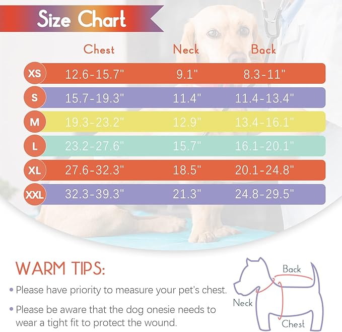 FUAMEY Recovery Suit for Dogs After Surgery,Soft Breathable Dog Bodysuit E-Collar & Cone Alternative Surgical Suit,Male Female Dog Neuter Spay Suits Anti Licking Wounds Onesie Purple Stripes XS-PawvioPets
