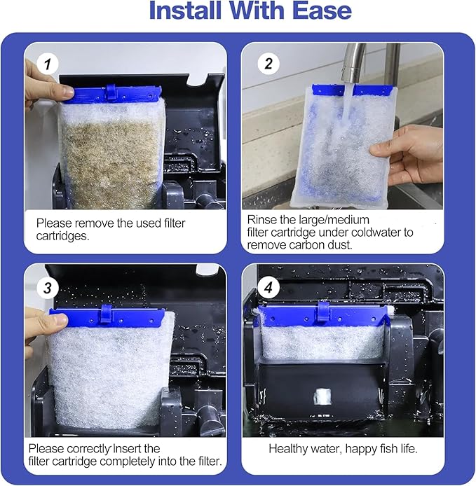 16-Pack Large Replacement Filter Cartridges Compatible with Tetra Whisper Bio-Bag Filters Large Aaquarium Filter Cartridges for Whisper 20i/40i /IQ20/30/45/60 PF20/30/40/60 Power Filters-PawvioPets