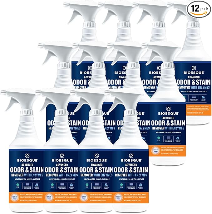 Bioesque Advanced Odor & Stain Remover with Enzymes, 32 Fl Oz (Pack of 12)-PawvioPets