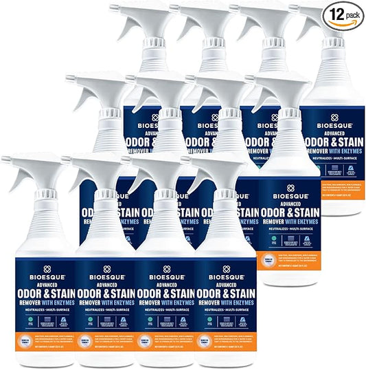 Bioesque Advanced Odor & Stain Remover with Enzymes, 32 Fl Oz (Pack of 12)-PawvioPets