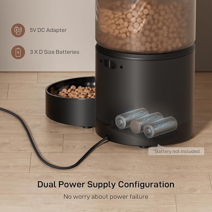 Automatic Cat Feeder: 3L Auto Food Dispenser with Timed Feeding| 6 Meal Programmable& 1-20 Portion Precise Control- Easy to Clean & Setup for Cat Indoor| Desiccant Bag Keep Food Fresh-PawvioPets