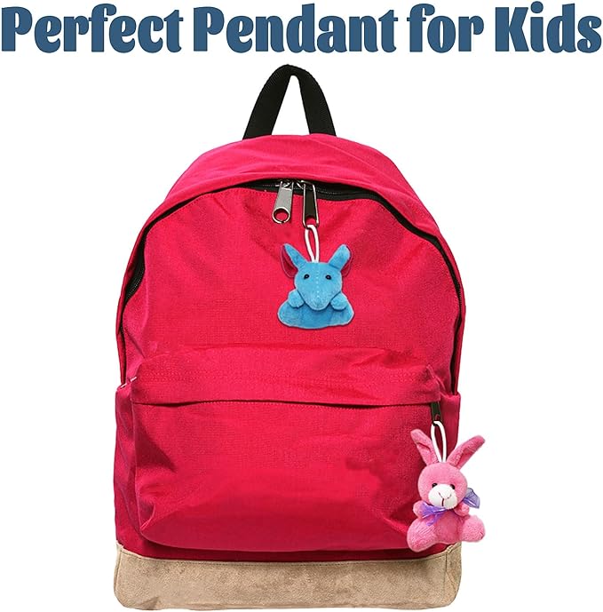 24 Packs Mini Plush Animals Toys, Animals Keychain Charms for Kids, Small Stuffed Animal Bulk for Kids, Easter Party Favors, Easter Basket Stuffers, Carnival Prizes, School Gifts-PawvioPets