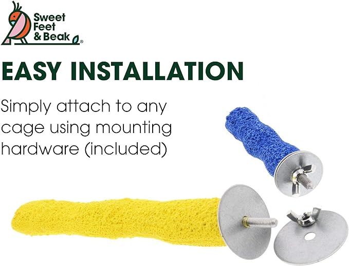 Comfort Grip Safety Perch for Bird Cages - Pedicure Perch for Birds to Keep Nails and Beaks in Top Condition - Safe Easy to Install Bird Cage Accessories - M 8.5"-PawvioPets