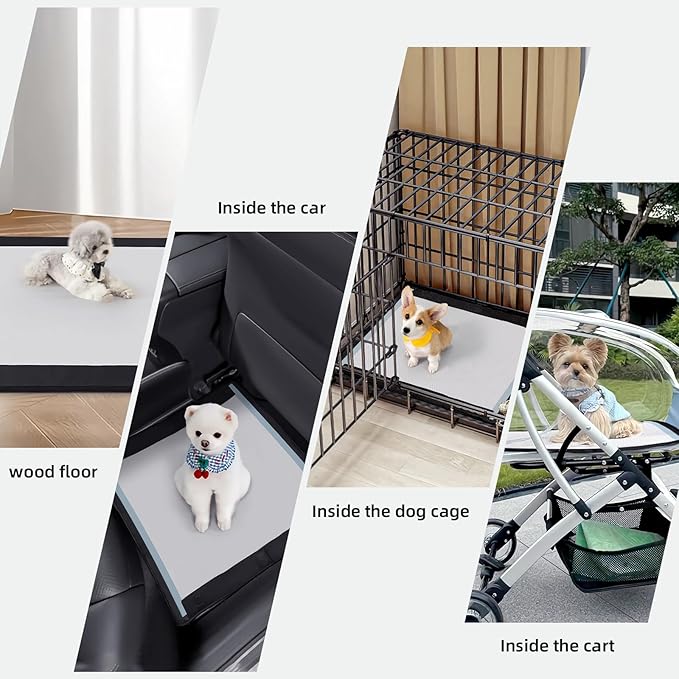 Dog Pee Pad Holder, Oxford Cloth Material, Fit 24"x24" Pad,Puppy Pad Holder, 6 Powerfu Magnetic Clips, Indoor Dog Potty, Black-PawvioPets