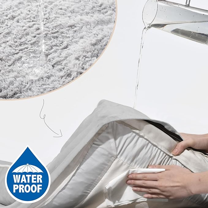 Comfort Expression Medium Dog Beds Waterproof Orthopedic Foam Dog Sofa Beds for Medium Large Dogs Comfy Pet Bed with Washable Removable Cover & Non-Slip Bottom(Medium,Grey White)-PawvioPets