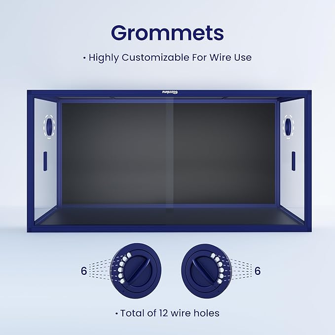 120 Gallon Bearded Dragon Tank,48" x 24" x 24" Reptile Tank with Sliding Door Top Screen Ventilation, Front Opening Reptile Enclosure for Easy Maintenance-PawvioPets