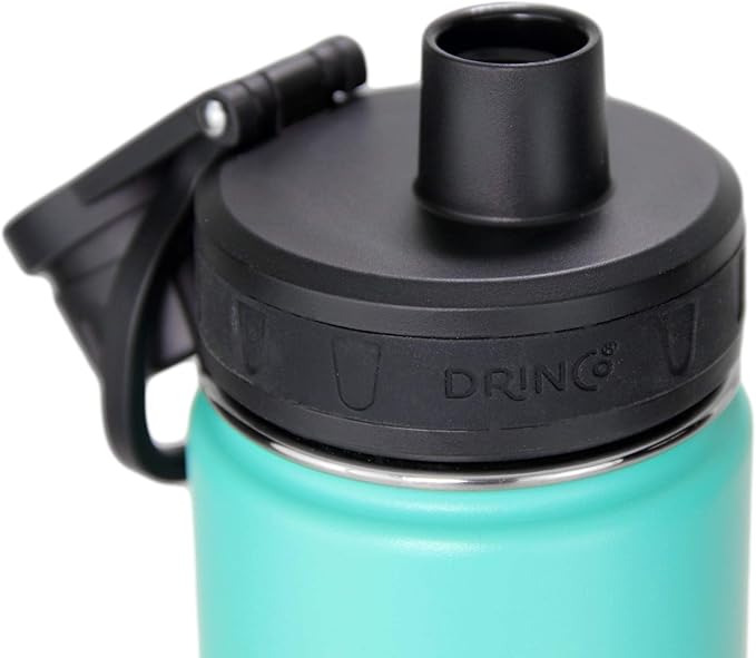 DRINCO Stainless Steel Water Bottle Spout Lid Vacuum Insulated Double Wall Water Bottle Wide Mouth (40oz 32oz 22oz 18oz 14oz) Leak Proof Keeps Cold or Hot (22 oz, 22oz Ombre Fuschia Teal)-PawvioPets