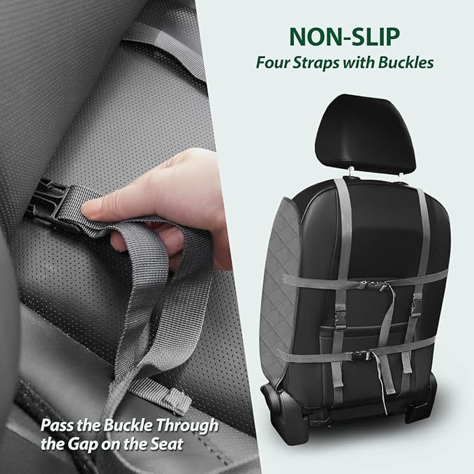 Dog Car Front Seat Cover with Side Flaps & Buckle Straps for Pet, 100% Waterproof 600D Oxford Single Seat Protector Heavy Duty Quilted Scratch Proof, Universal Size for SUV Truck, Grey-PawvioPets