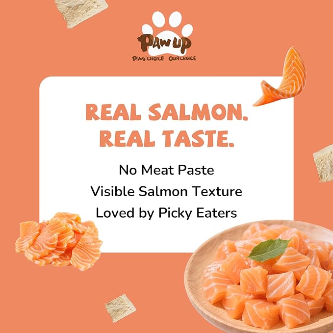 Freeze Dried Salmon Cat Treats, Single Ingredient Raw Cat Food Toppers, Healthy Training Treats for Dogs, Cats, 3.8 oz-PawvioPets