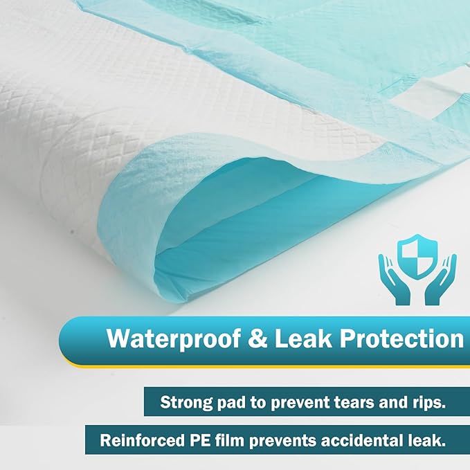 Bed Pads with Adhesive Strip 30"x36" Thicken Elderly Adults Incontinence Underpads Disposable,Heavy Duty Absorbent Chucks Waterproof,XL Extra Large Puppy Pee Training Pad[10 Pads]-PawvioPets