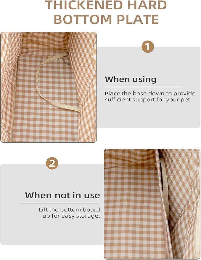 Dog Purse Carrier for Small Dogs Rabbit cat with Large Pockets, Cotton Bag, Dog Carrier Soft Sided, Collapsible Travel Puppy Carrier (Beige, 13.6" L x 6.5" W x 10" H)-PawvioPets