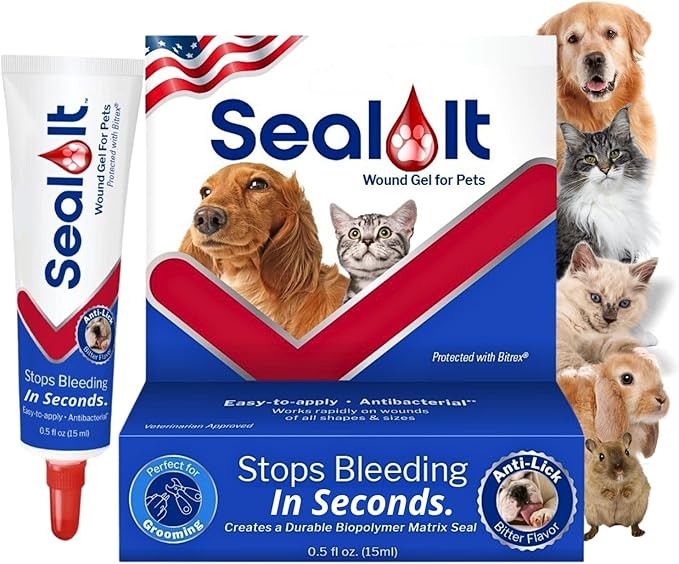 Dog Wound Care Gel – Styptic Powder Alternative for Dogs & Cats | Quick Stop Bleeding for Cuts, Nails & Scrapes | Liquid Bandage First Aid for Pets and Animals | Seal It® 15ml | Made in USA-PawvioPets