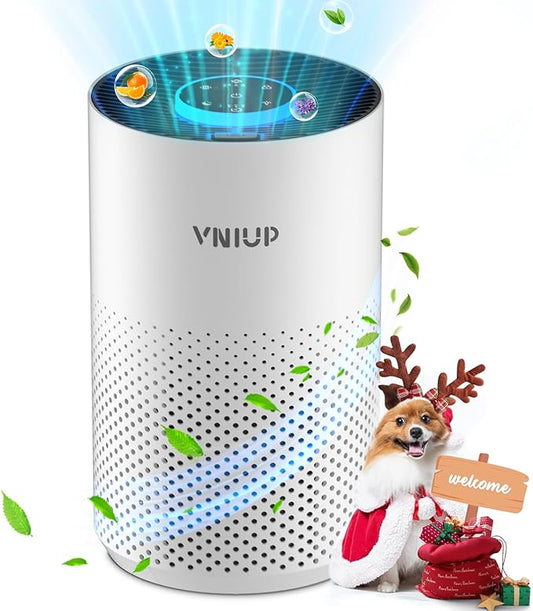 Air Purifiers for Bedroom Home up to 800 ft², Vniup H14 True HEPA Room Air Purifiers for Bedroom, with Fragrance Function Sleep Mode& Light Mode Air Cleaner for Pet Dander Odor Dust Smoke-PawvioPets