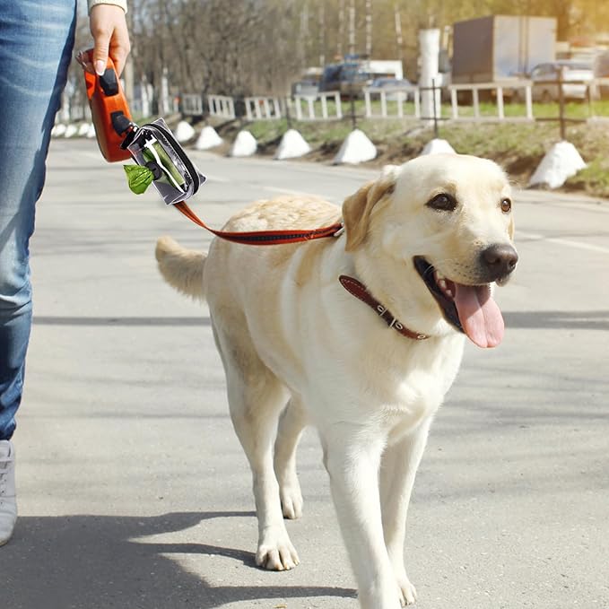 Clear Metal Dog Waste Bag Dispenser & Holder - Portable, 1 Hand Free, Fits Leash Accessory, Set Includes Dog Poop Bags-PawvioPets