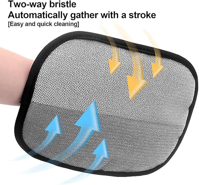 2025 New Upgraded Electrostatic Pet Hair Removal Gloves - Reusable Cat Hair Remover & Dog Hair Removal Mitt with Elastic Cuff & Finger Loops for Furniture, Bedding, Car (2pcs)-PawvioPets