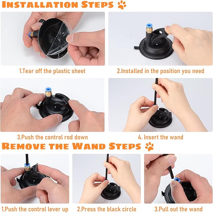 Cat Feather Toys, 10PCS Toys with Super Suction Cup, 2PCS Detachable Wand & 6PCS Replacement Teaser Refills, Interactive Indoor Cat Play-PawvioPets