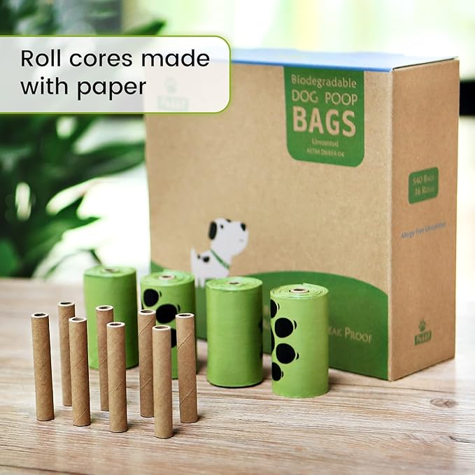 Dog Poop Bags Rolls 540 Count, Unscented Refill Rolls, 9" X 13" Doggie Poop Bags, Dog Waste Bags BY PobbY-PawvioPets