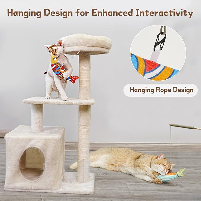 Cat Fish Catnip Toys for Cats, Pet Chew Toy for Bored Indoor Adult Cats, Crinkle Cat Kicker Toy for Indoor Kittens-PawvioPets