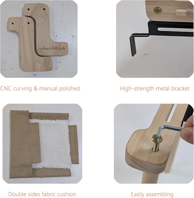 aborishthink Adjustable Cat Window Perch | Sturdy Cat Hammock Window Seat Durable Wood & Metal Frame | Breathable Cover | Ideal for Large & Heavy Cats | Easy Installation for Windowsill-PawvioPets