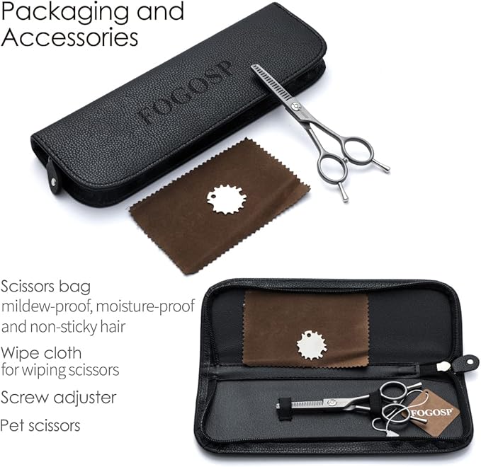 4.5" Thinning Shears for Dogs Grooming Face with Safety Round Tip for Small Dogs Face Paw Ears Trimmer Professional Small Cat Grooming Scissors (4.5" Blender, Gray)-PawvioPets