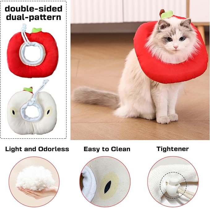 Cat Cone Collar Soft Kitten Donut, Cat Cones to Stop Licking After Surgery and Scratching, Waterproof Elizabethan e Collar for Cats After Neuter, Adjustable Comfy Cats Neck Cone Pillow for Kitty-PawvioPets