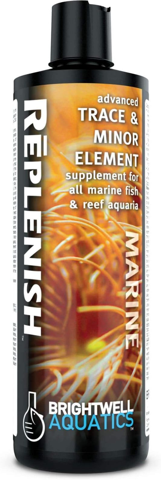 Brightwell Aquatics Rēplenish – Premium Trace & Minor Element Supplement for Marine Aquariums, Supports Healthy Fish, Corals, and Invertebrates, 125 ml-PawvioPets