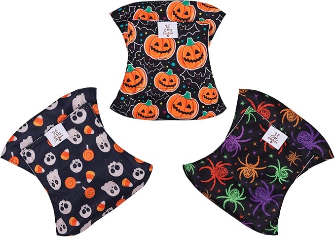 CuteBone Male Dog Diapers Small 3 Pack Halloween Puppy Diapers DM31S-PawvioPets