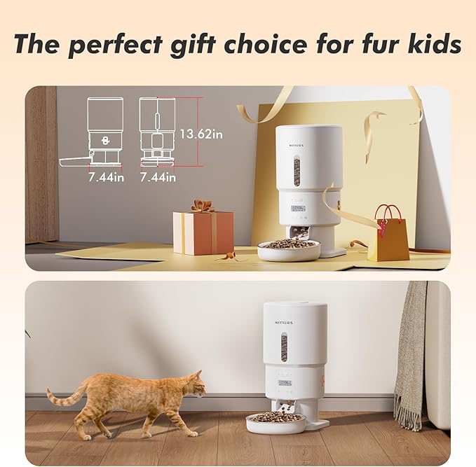 Automatic Cat Feeder - 5L Anti-Clog Cat Food Dispenser with Freshness Preservation, 1-6 Meals/Day, Programmable Portions, 10s Voice, 180-Day Battery Life, Auto Pet Feeder for Multi Cats & Dogs-PawvioPets