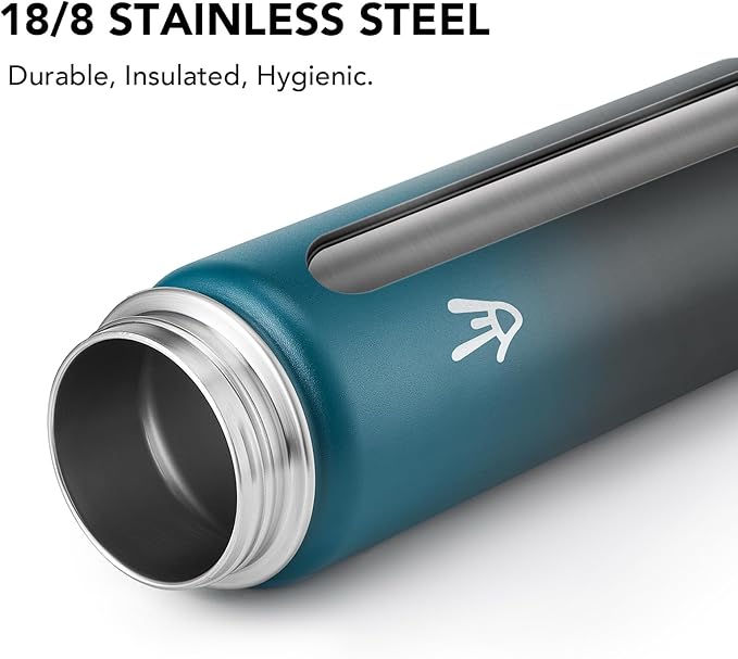 Enerbone 24 oz Insulated Water Bottle, Stainless Steel Bottle with Carrying Strap, Double-Wall Vacuum Insulation Design, Leakproof Sports Bottle with Straw, Keep Drinks Cold or Hot for Hours-PawvioPets