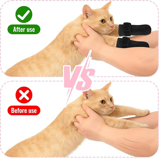 4Pcs Cat Shoes, Anti Scratch Cats Claw Covers, 3.62×1.57 Inches Breathable Mesh Nail Caps for Cats Claws, Adjustable Cat Mittens for Pet Bathing Feeding Cutting Nails(Black)-PawvioPets