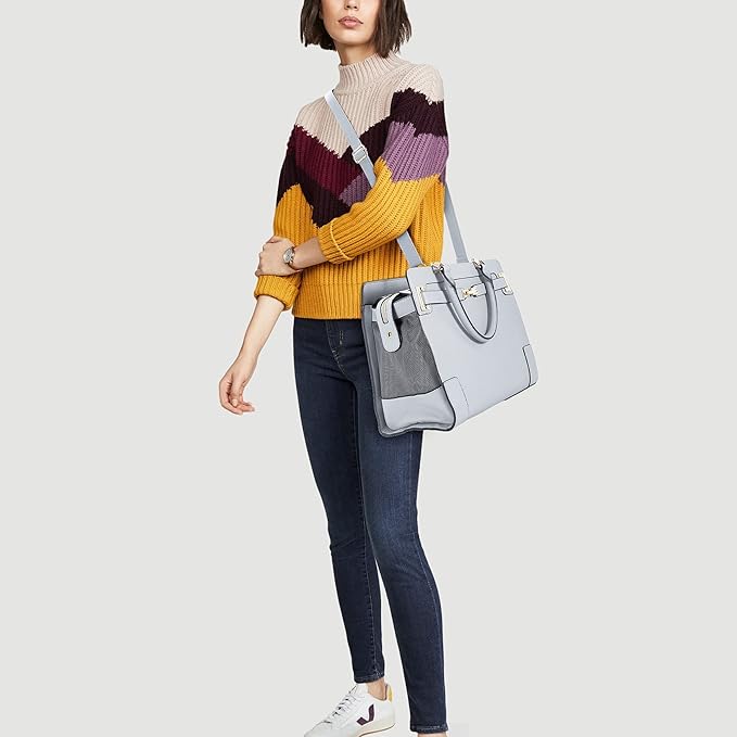 Fashion Pet Carrier Dog Cat Carrier Purse Soft-Sided Leather Handbag Pet Tote Bag for Small Dogs Puppy and Cats TSA Airline Approved (Grey)-PawvioPets