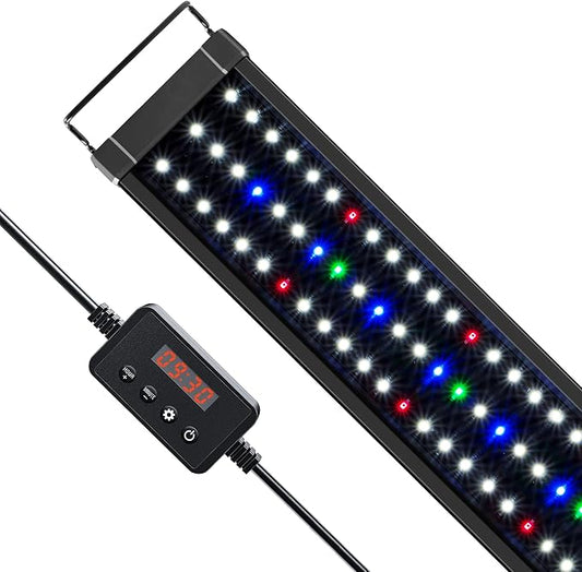 NICREW ClassicLED Plus LED Aquarium Light with Timer, 32 Watts, for 48 to 54 Inch Fish Tank Light, Daylight and Moonlight Cycle-PawvioPets