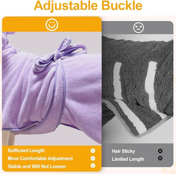 Giant Dog Bath Bubble, Quick Drying Super Absorbent Used for After Bathing, Warm Dog Towels, Adjustable Hoodies and Belts for Pet Dogs Bath Clothes Products(Purple, 6XL)-PawvioPets