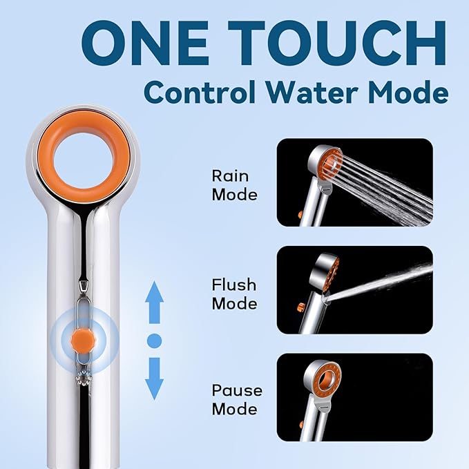 Dog Shower Attachment, 3 Mode Handheld Sprayer with ON/OFF Switch, G1/2" Metal Diverter, 100 Inches Stainless Steel Hose, No Drill Holder, for Pet and Dog Washing in Bathroom-PawvioPets