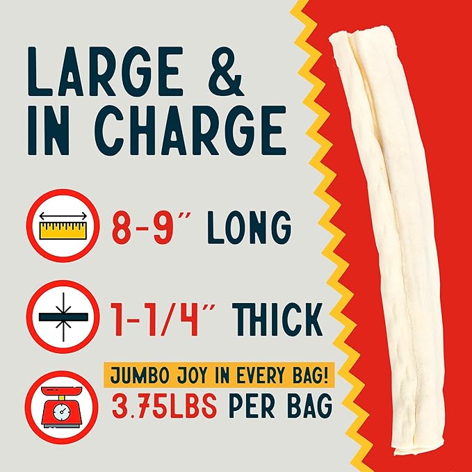 Canine Chews 8-9" Retriever Rolls for Large Dogs - Pack of 15 All-Natural Beef Hide Dog Chews for Aggressive Chewers - 3.7 lb.-PawvioPets