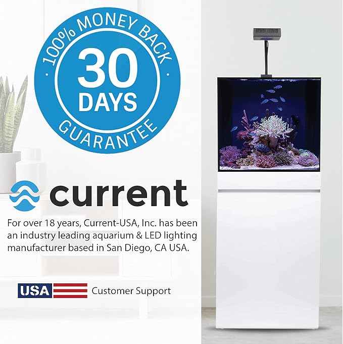 CURRENT USA 48-60" Inch Orbit Marine IC Loop LED Saltwater Reef Marine Aquarium Light with Bluetooth App Control | Wireless Lighting & eFlux Wave Pump Control for Fish Tank (4207)-PawvioPets