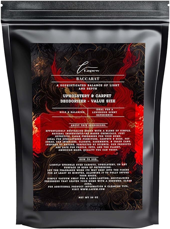 Baccarat Carpet Freshener Powder Refill 36 oz | Powerful Odor Eliminator for Home | Upholstery Deodorizer | Carpet Deodorizer | Pet Urine | Cat Litter Box | Enchanted Rouge Fragrance-PawvioPets