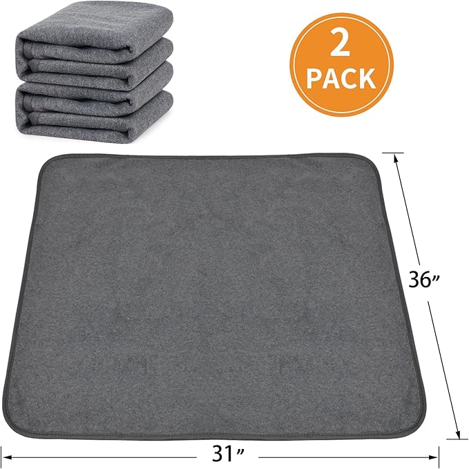 Dog Pee Pad Washable-Extra Large Instant Absorb Training Pads Non-Slip Pet Playpen Mat Waterproof Reusable Floor Mat for Puppy/Senior Dog Whelping Incontinence Housebreaking (31"x36"-(2PACK))-PawvioPets