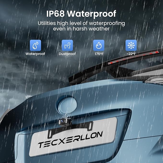 5'' HD 1080P Backup Camera, Backup Camera for Car, Reverse Rear Camera with Night Version 130° Wide Angle, Waterproof, Strong Signal for Car, Van, Truck, Trailer-PawvioPets